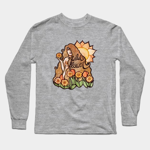 Wildflower Long Sleeve T-Shirt by bubbsnugg